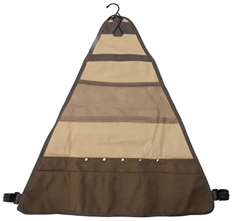 Sac de rangement pour couverts de pique-nique | Organiseur en toile robuste pour barbecue en plein air/camping/randonnée | Porte-ustensiles de cuisine pliable avec crochets et poches en maille | Grand