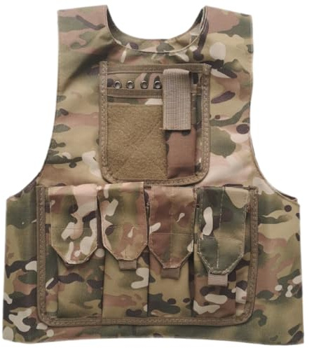 HoveeLuty 600D kamouflageväst vattentät andningsbar paintballväst multifunktionell airsoft väst för barn rollspel utomhus kamouflage jakt milita