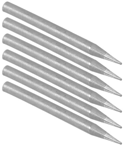 Mikikit Lot de 6 Pointes de Fer à Souder Universelles en Acier au Tungstène Pannes Coniques Longues et Pointues Compatibles Stations de Soudage Électriques pour Soudure de Précision et