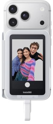 Insta360 Snap Selfie Screen with Light - 4K Magnetic Selfie Monitor Screen for Selfie, Vlogging, Compatible with iPhone & Android, Adjustable Lighting, Touchscreen Control, Wired Instant Connection