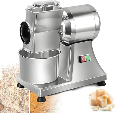 Moledora de queso, rallador eléctrico de 550 W para parmesano, mozzarella, almendras, interruptor impermeable y protector de seguridad, ideal para restaurante y uso doméstico
