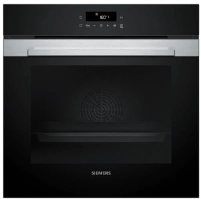 Siemens, Horno iQ300, Autolimpieza pirolítica, airFry, negro, HB372AES3 | Eficiendia energética A+. Convierte la suciedad en cenizas. fritos más ligeros con la función freidora de aire