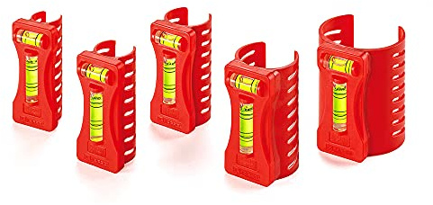 Kapro - 350 Pipe Level Set - 5 Pieces - Spring-Loaded and Snap-On Pipe Level - With Vertical and Horizontal Vials - Fits PVC, Copper, Stainless Steel Pipes - For Plumbing, Electrical, HVAC Jobs