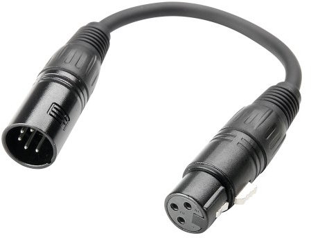 Adam Hall Cables 3 STAR DGF 0020 - Adapter Cable DMX 3-pole XLR female to 5-pole XLR male | 0.2 m