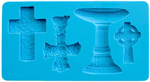 Ibili Fondant-3D-bakform kors, silikon, blå, 12,5 x 8 x 12,5 cm