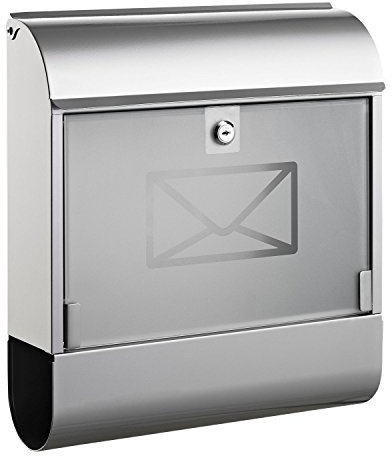 ALCO-Albert 8608 Briefkasten mit Zeitungsbox, ca. 36 x 40 x 11 cm, silber