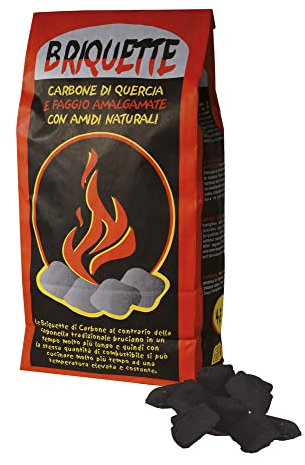 VERDELOOK Briquette Carbone di Legna compressa, Quercia e faggio amalgamati, 4,5 kg