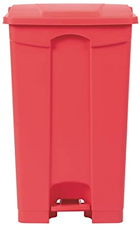 Jantex Poubelle de cuisine en polypropylène avec couvercleà pédale Rouge 87 l