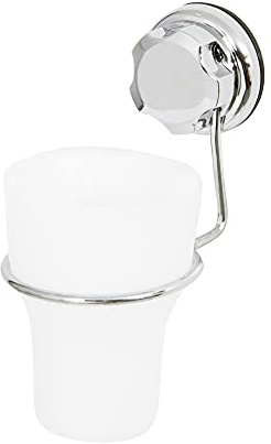 Compactor Bicchiere Porta Spazzolini BESTLOCK Bath, Chrome, 8x11x15.5 cm