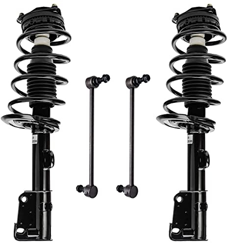 Detroit Axle - Front Struts Sway Bars for 2008-2016 Chrysler Town & Country 08-19 Dodge Grand Caravan [Not for Nivomat Rear Suspension] Complete 2 Struts with Coil Spring 2 Front Sway Bars Replacement