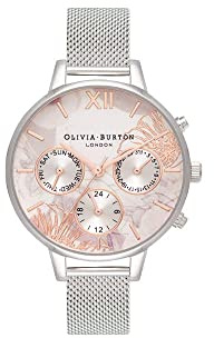 Olivia Burton Reloj Analógico de Cuarzo multifunción para Mujer con Correa en Acero Inoxidable con Correa en Acero Inoxidable - OB16CGS06
