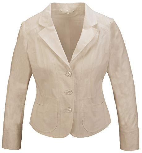 Rock Creek Designer Damen Leinen Blazer Business Jacke Leinenblazer Damenblazer Sakko Damenjacke Übergangsjacke Sommerjacke D-420 Beige 50