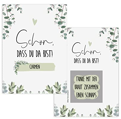 Nastami Rubbelkarten 50 Stück Scratch Up Karten für Hochzeit, Hochzeitsspiel, Hochzeitsgastgeschenk (Eukalyptus, 50)