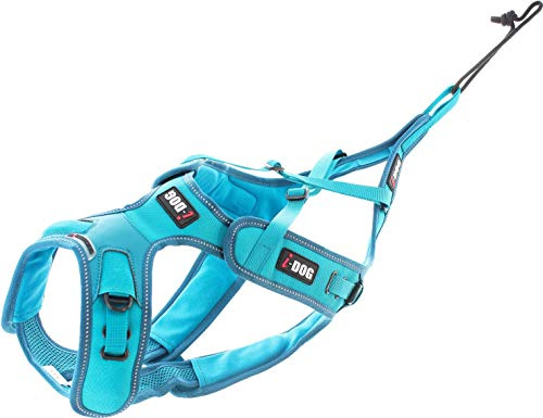 I-dog Verstellbares Geschirr Canicross X-Back Phoenix ALM, Blau (L)