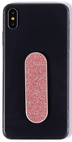Momostick - originalet! Smartphone fingerhållare – mobiltelefon-fingerhållare, mobiltelefonhållare, ställ, handtag – mobiltelefonhållare, mobiltelefon-ring (Pearl Series – roséguld PU)