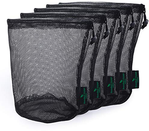 Boundless Voyage 5 delar nylon nätväska hållbar dragsko nätväska små resesaker påse nät förvaring dammväska för kosmetika dusch geler flaska kruka tennis golfboll utomhusverktyg BVP01L