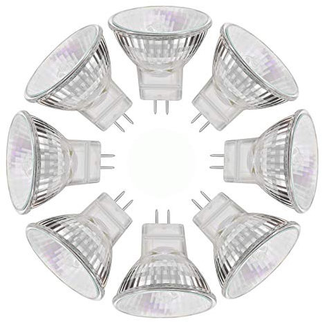 AHEVO MR11 Halogen Light Bulbs, 20W 12V MR11 GU4 Halogen Spotlight Bulbs, GU4 Bi-Pin Base,Warm White 2700K,35mm Diameter,8 Packs