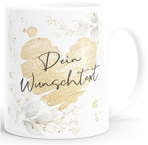 SpecialMe® Kaffee-Tasse [Wunschtext] mit Herz - soziale Berufe, Familie, Freunde kleines Dankeschön Geschenk Danke sagen Weiss Keramik-Tasse