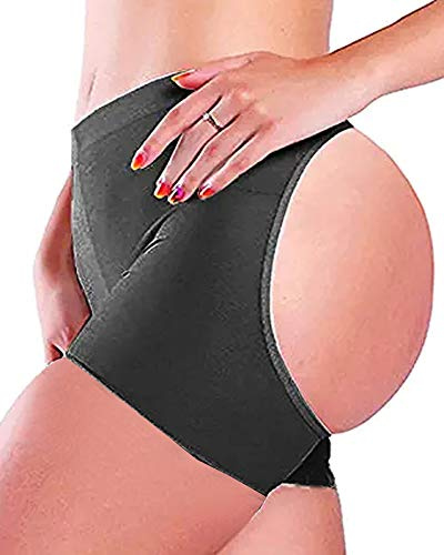 Butt Lifter Bragas Butt Enhancer Ropa interior Hip Booty Lifter Shaper para las Mujeres Butt Lifting Boy Shorts Enhancer Shapewear, Negro , S