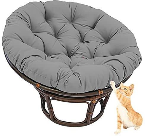 Runde Papasan Sessel Stuhl Auflage Papasan-Kissen Wasserabweisend Ersatzpolster papasansessel Kissen sitzkissen Outdoor【Stuhl Nicht Enthalten】 (Gray 130cm(51.18inch))