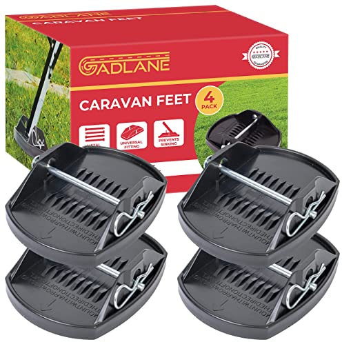 GADLANE Wohnwagen Stützplatten 4 Stück - Robust Stützblöcke für Wohnmobil, Caravan, Anhänger - Ideal zur Stabilisierung des Wohnwagenbeins (Kein Werkzeug Erforderlich)