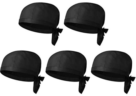 HEMOTON Kochmütze Unisex 5Er Set Kochhaube Im Turban-Stil Kopfbedeckung Für Küche Und Gastronomie Schützt Vor Haaren Im Für Kochen Restaurant Und Grill