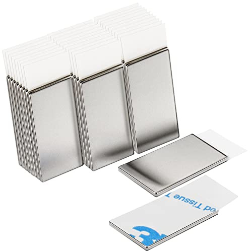 Belle Vous 30 STK Magnete Extra Stark - 10 x 20 mm Magnetplättchen Selbstklebend - Magnete Kühlschrank, Büro, Heimwerken, Whiteboard & Mehr - Magnet Flach & Rechteckig