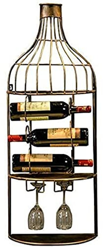 OLOTU Vintage Industrial Style Weinregal Bar Dekoration Schmiedeeisen Weinschrank Wandbehang Aufbewahrung Heavy Duty