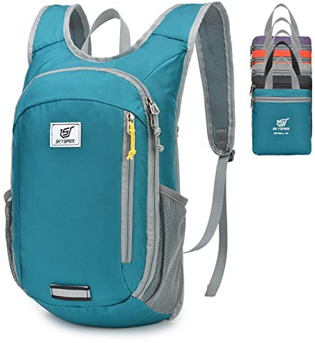SKYSPER 10L Faltbarer Rucksack Ultraleicht Tagesrucksack Wasserfest Daypack Reiserucksack Wanderrucksack für Wandern Reisen Städtetrips