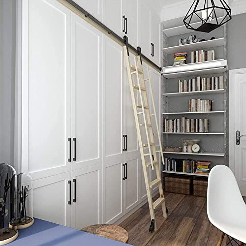 Sliding Barn Door Kit 3.3ft-16ft Sliding Barn Door Hanging Rail Hardware Kit,Professional Sliding Door Rail Mute Pulley Track Accessories+Extention Track+Floor Roller,Mobile Ladder Track Decoration