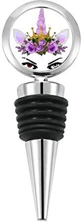 Eye Unicorn Crown Art Deco Fashion Bottle Stopper Stainless Steel Rubber Reusable