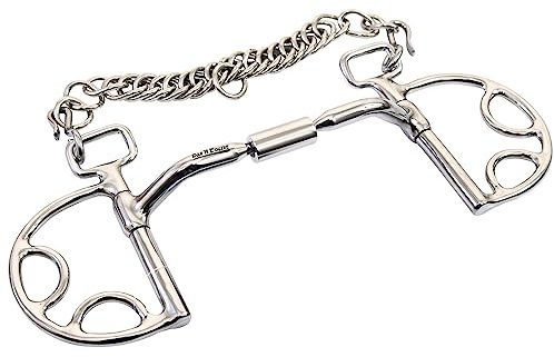 BAR H EQUINE Kimberwick D Ring Stainless Steel Horse Mouth Bit W/Roller | Bits for Horses Snaffle and bridles
