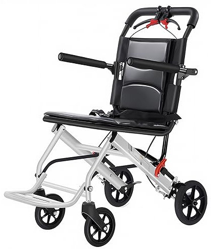 GHBXJX Ultraleicht Rollstuhl Faltbar Leicht Transportrollstühle, Kleiner Rollstühle für die Wohnung, Reiserollstuhl für Erwachsene, Verstellbare Armlehnen, Klappbare Fußstützen, 9.3 Kg