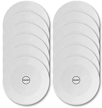FTVOGUE LED Untersetzer Set, 12 Stück Selbstklebende Leuchtbecher-Aufkleber, Mehrfarbig, 6 cm Durchmesser, EVA-Material, Batteriebetrieben, mit 4 SMD-LEDs