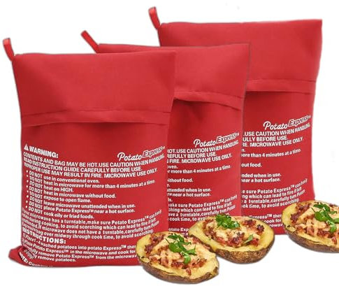 YiXuTag Bolsa de Patata de Microondas,3pcs Bolsa Patatas Microondas,Patatas Microondas,Bolsa de Cocina Perfecto Patatas, Bolsa de Papas para Microondas,Bolsa de Cocina Perfecto Patatas