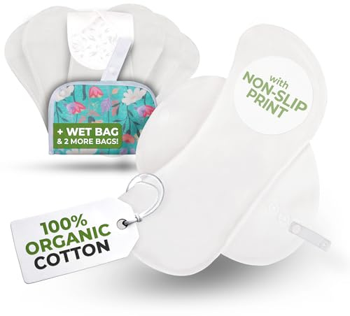 Natissy Salvaslip Riutilizzabili in Cotone Biologico per Donna, Lavabili, Traspiranti, Morbidi, Senza Odori e Senza PUL - Set 7 pz Taglia S - Made in EU