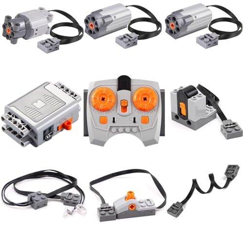 9-in-1 Lego Compatible Motor Kit: Power Technic Remote Control Set with Battery Box, Engine Parts, Motor Controller, Steering Servo, Gears, Building Blocks