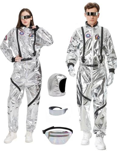 Dzorim Astronaut kostym män kvinnor maskeraddräkter kvinnor astronaut overall rymd kostym rymd astronauter kostym män vuxna kvinnor spaceman rymdcyklist kostym