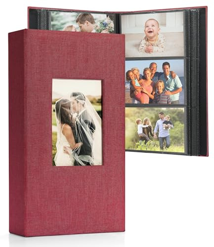 DazSpirit Großes Fotoalbum Einsteckalbum für 408 Fotos (10x15 cm) | Leinenbindung, Personalisierbar, Ideal für Familie, Hochzeiten, Reisen & Baby-Erinnerungen, Fotobuch zum Einstecken