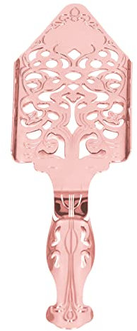Cuillère à Fontaine à Absinthe en Acier Inoxydable, Goutteur à Cocktail Vintage en Bois d'Absinthe pour Préparer L'Absinthe, pour Verre à Absinthe, Cuillère à Fente pour Mélanger (Rose Gold)