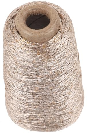 PHENOFICE Glitzergarn Baumwollgarn zum Stricken mit Pailletten in Gold 100g Satz für Spinnen und Filzen Schimmerndes Garn für Kreative Handarbeiten