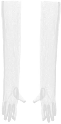 Holibanna 1paar Ultra Lange Hochzeits-handschuhe Für Damen Transparente Tüllhandschuhe Elegante Brauthandschuhe Für Besondere Anlässe Arm Hochzeiten Bälle Und Partys
