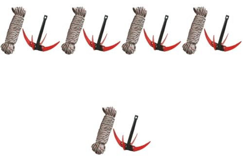Milisten 5 Ensembles d'ancrage Aquatique avec Crochet d'ancrage Aquatique en Boucle Coupe-Herbe Portable Râteau pour Bassin Aquatique Désherbant à Usage Quotidien en Nylon