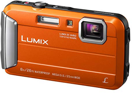Panasonic LUMIX DMC-FT30EB-K Tough Waterproof Compact Digital Camera - Orange (Renewed)
