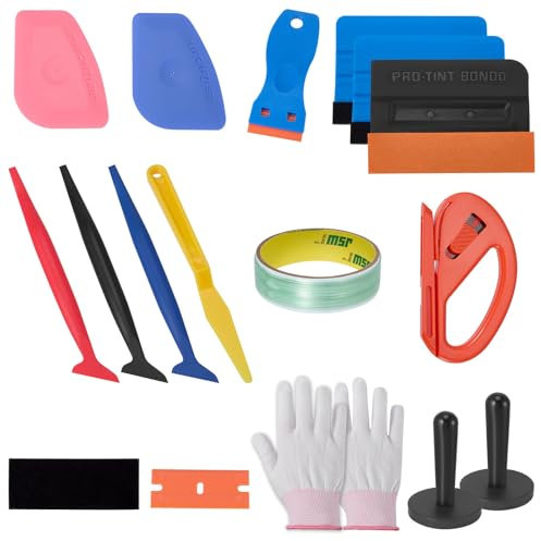 Window Tint Kit, Vinyl Wrap Tool Kit for Cars, 63 Pcs Vehicle Window Tinting Tools, with Squeegee, Tool Wallpaper Smoothing Kits for Car Wrapping,Window Film Installation Tools