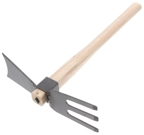 Abaodam Herramienta De Mano para Jardinería Herramienta De Jardín De Metal Resistente Azada De Doble Cabeza para Labrar Tierra para Jardinería Doméstica y Exteriores