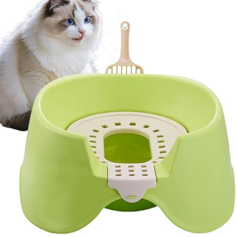 Jlobnyiun Bac à litière | Grand bac à litière | Toilettes ouvertes sur le dessus haut pour petit appartement intérieur maison abri magasin chatons lapins