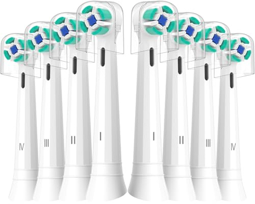 8er IO Sanfte Reinigung Aufsteckbürsten Kompatibel mit Oral B iO Elektrischen Zahnbürstea, Sensitiv IO Zahnbürste Aufsätze Geeignet für Oral B iO 3/4/5/6/7/8/9/10(Weiß)