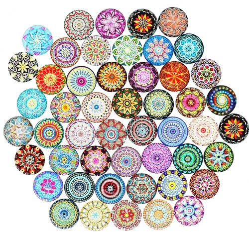 SZDN 100 Stück Muggelsteine Bunte Steine, 25mm Glassteine Gemischte Farbe Bunt Steine, Muggelsteine Bunt Flatback Für Schmuckherstellung, Fotorahmen, Kunstwerke, Heimdekoration