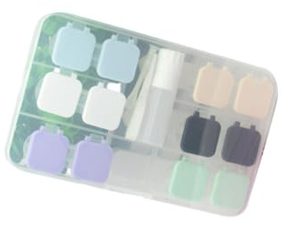 ARTSEWPLY Boîte Lentilles Contact Compacte et Grand Volume de Rangement Portable pour Accessoires Lentilles Kit Voyage Pratique